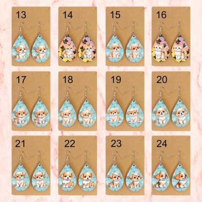 Dogs And Cats Teardrop Earrings - image2